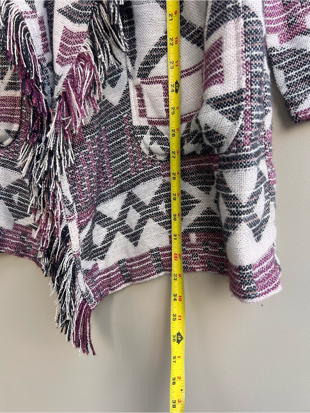 Shyanne Western Fringe Cardigan L Festival Tribal Open Front BOHO Cabincore Fall - Picture 11 of 12